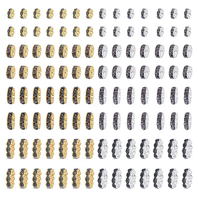 120Pcs Brass Rhinestone Spacer Beads RB-TA0001-36A-1