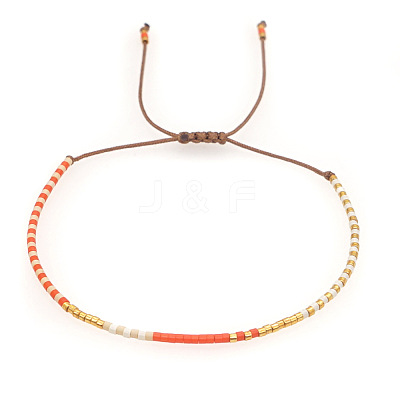 Bohemian Style Cylinder Glass Seed Beaded Braided Bead Bracelets IR5631-1-1