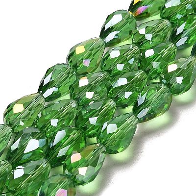 Electroplate Glass Beads Strands EGLA-D015-12x8mm-19-1