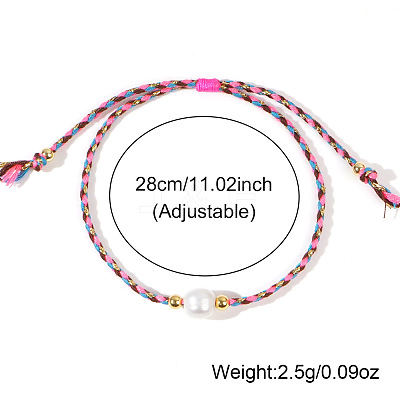 Natural Freshwater Pearl Bead Braided Bead Bracelets JH8725-1-1
