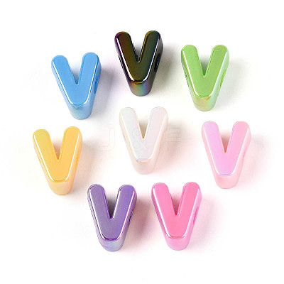 UV Plating Opaque Acrylic European Beads OACR-M027-03V-1