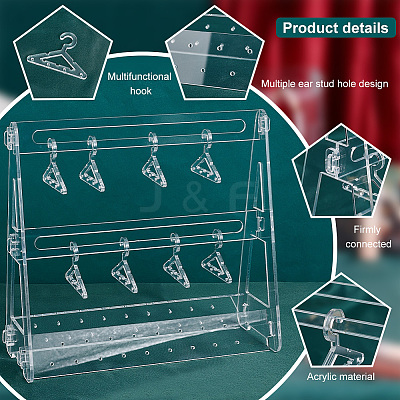 1 Set Transparent Acrylic Earring Display Stands EDIS-PH0001-24C-1