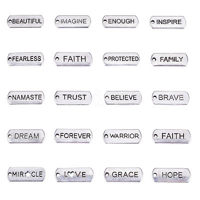 Tibetan Style Alloy Quote Pendants TIBEP-CJ0001-04AS-1