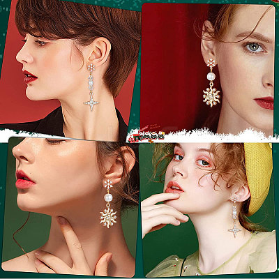 20Pcs Brass Cubic Zirconia Ear Stud Findings KK-BBC0004-97-1