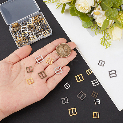 120Pcs 12 Styles Alloy Tri-Glide Adjuster Buckles FIND-CY0001-82-1
