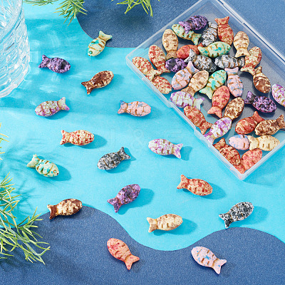50Pcs 10 Colors Synthetic Turquoise Beads TURQ-TA0001-08-1