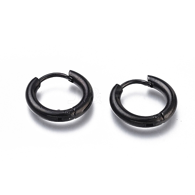 304 Stainless Steel Huggie Hoop Earrings EJEW-O087-06F-1