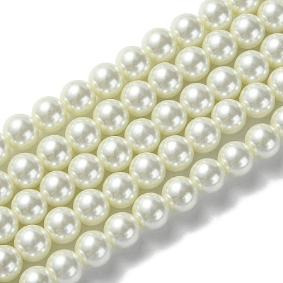 Eco-Friendly Dyed Glass Pearl Round Bead Strands X-HY-A002-8mm-RB011-1