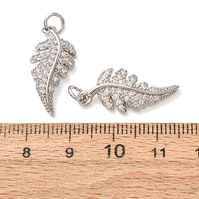 Brass Micro Pave Clear Cubic Zirconia Pendants CU-CBA2907-08P-1