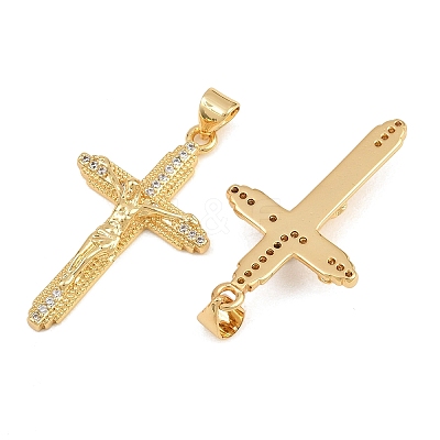 Easter Brass Micro Pave Clear Cubic Zirconia Pendants CU-CBADC6C-09G-03-1