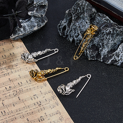 2Pairs 2 Colors Zinc Alloy Kilt Pins JEWB-FH0002-44-1