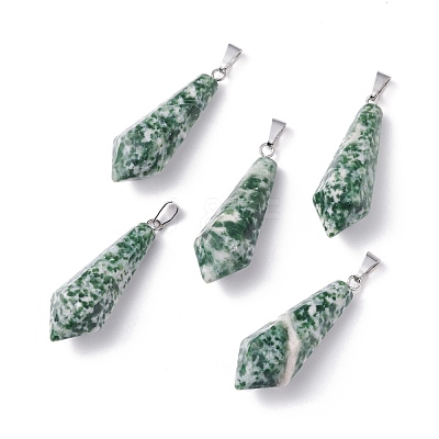 Natural & Synthetic Mixed Stone Pointed Pendants G-I314-02P-1