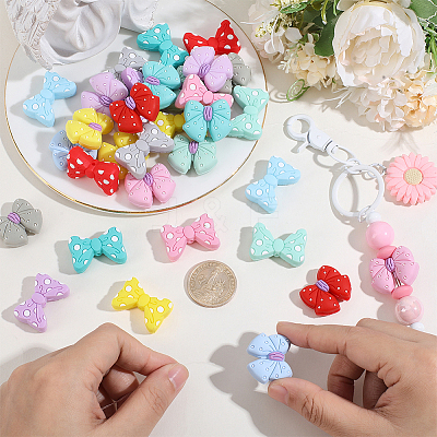 32Pcs 16 Colors Food Grade Eco-Friendly Silicone Focal Beads SIL-PA0001-33-1