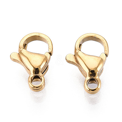 304 Stainless Steel Lobster Claw Clasps STAS-T065-10mm-34G-1