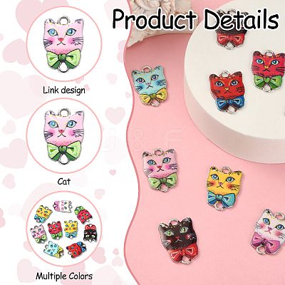 35Pcs 7 Styles Alloy Enamel Connector Charms ENAM-CJ0004-63-1