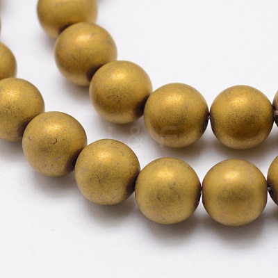 Electroplate Non-magnetic Synthetic Hematite Beads Strands G-R363-12mm-M-1