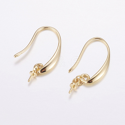 Brass Earring Hooks KK-F714-03-1