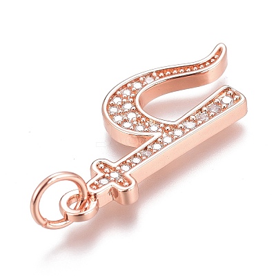 Brass Micro Pave Clear Cubic Zirconia Pendants ZIRC-O035-04-1