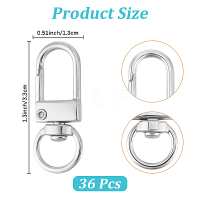 36Pcs Alloy Swivel Clasps PURS-CN0001-12KCG-1
