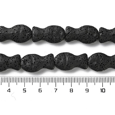 Fish Dyed Natural Lava Rock Beads Strands G-O126-01A-07-1