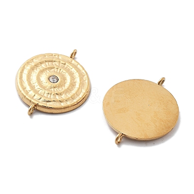 PVD Vacuum Plating 304 Stainless Steel Flat Round Vortex Connector Charms STAS-R130-23G-1