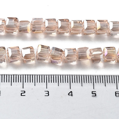 Electroplate Glass Beads Strands EGLA-D018-6x6mm-75-1