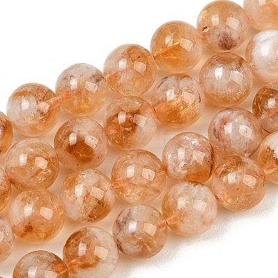 Heated Natural Citrine Beads Strands G-L657-B01-10mm-1
