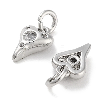Brass Micro Pave Cubic Zirconia Charms KK-C051-06P-01-1