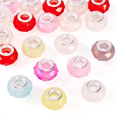 20Pcs Pearlized Resin European Beads RESI-TA0004-36-1