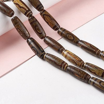 Tibetan Style dZi Beads Strands G-A024-01O-1