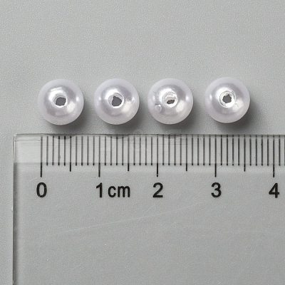 ABS Plastic Imitation Pearl Ball Beads X-MACR-A004-8mm-01-1