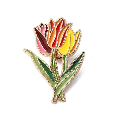 Tulip Enamel Pins JEWB-P045-02A-G-1