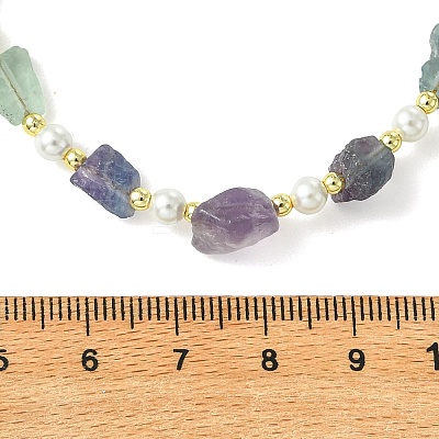 Raw Rough Natural Fluorite Necklaces NJEW-JN06637-1