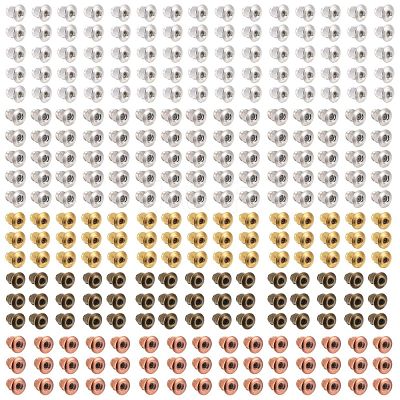 500Pcs 5 Style Brass Ear Nuts KK-LS0001-21-1