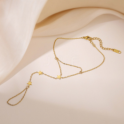 Stainless Steel Cable Chain Ring Bracelets for Women PW-WG42E53-01-1