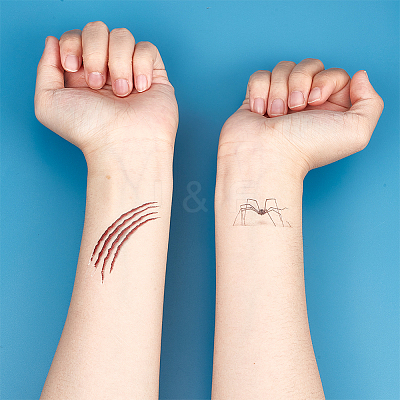 9 Sheets 9 Styles Halloween Temporary Face Tattoos STIC-WH0003-005-1