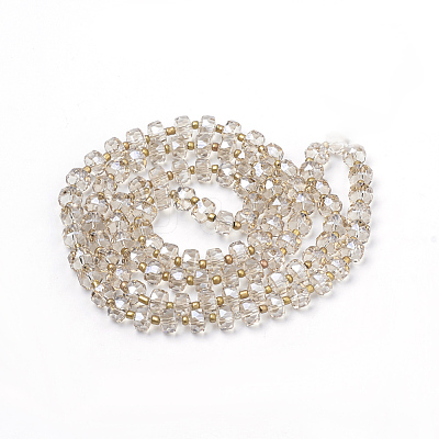 Electroplate Glass Beads Strands EGLA-Q079-04-1