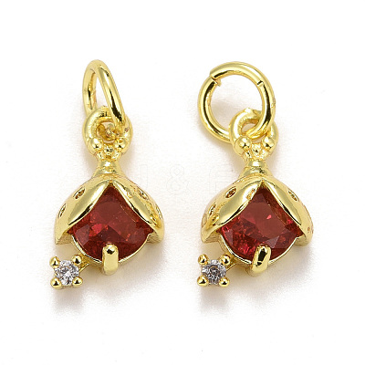 Rack Plating Brass Micro Pave Cubic Zirconia Charms KK-F832-01-G-1
