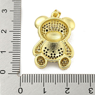 Brass Micro Pave Clear Cubic Zirconia Pendants KK-R159-12G-02-1