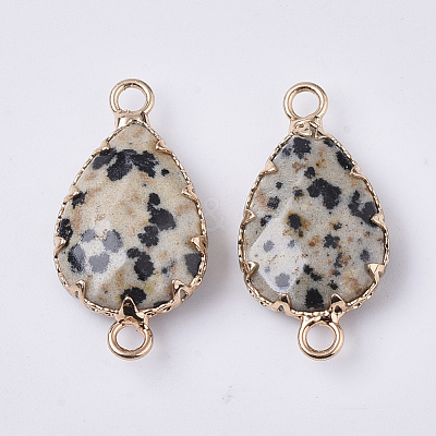 Natural Dalmatian Jasper Links connectors G-S359-035A-1