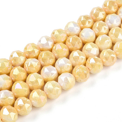 Anti-Tarnish Electroplate Glass Beads Strands X-GLAA-N010-8mm-06-1