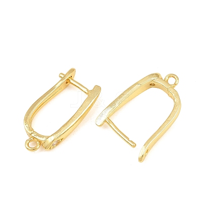 Brass Micro Pave Cubic Zirconia Hoop Earring Findings CU-CBAB5B4-03G-1