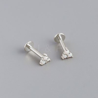 925 Sterling Silver with Synthetic Opal Cartilage Earrings FS-WG3DFDB-09-1