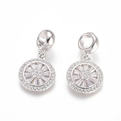 Brass Micro Pave Cubic Zirconia European Dangle Charms LS-ZIRC-E163-19P-1