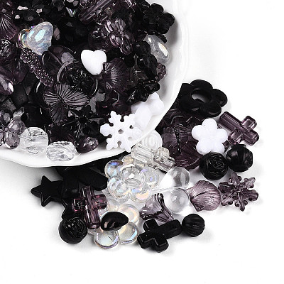 Transparent & Opaque Acrylic Beads TACR-T028-26A-1
