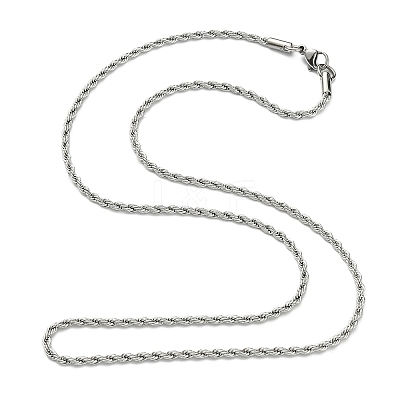 Tarnish Resistant 304 Stainless Steel Necklaces Unisex Rope Chain Necklaces NJEW-507L-10D-1