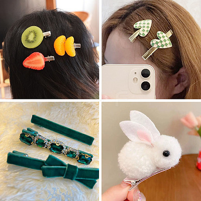 40Pcs 4 Styles Iron Alligator Hair Clips Findings PHAR-TADJ0001-10-1