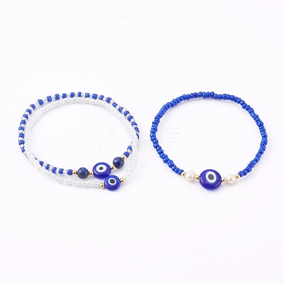 Glass Seed Beaded Stretch Bracelets BJEW-JB05969-02-1
