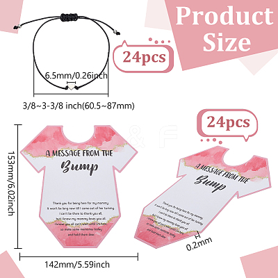 24Pcs Word Printed Paper Bracelet Display Cards BJEW-FG0001-05B-1