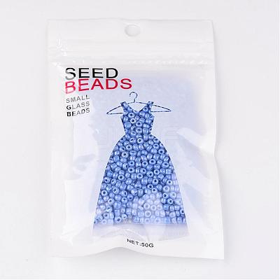 DIY Craft Beads 8/0 Opaque Colors Lustered Round Glass Seed Beads X-SEED-A012-3mm-123B-1